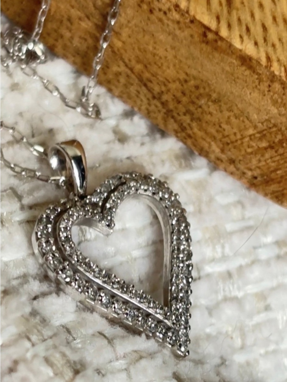 Diamonds in 10k White Gold Necklace
